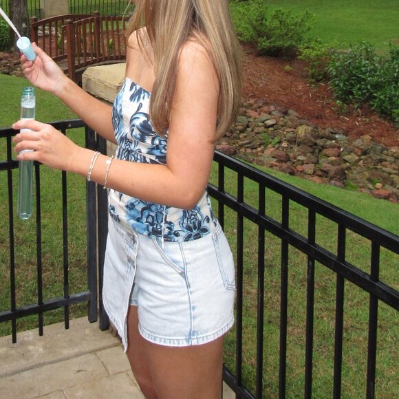 Zara Patterned Tube Top - Picture 3 of 3